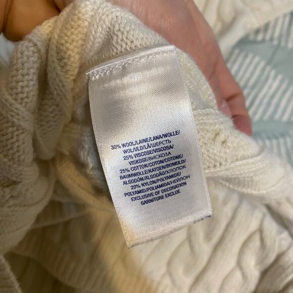 Ralph Lauren Kids Cable Knit Sweater Dress In Ivory Logo Tie Belt Girls Size 4T - Picture 6 of 6